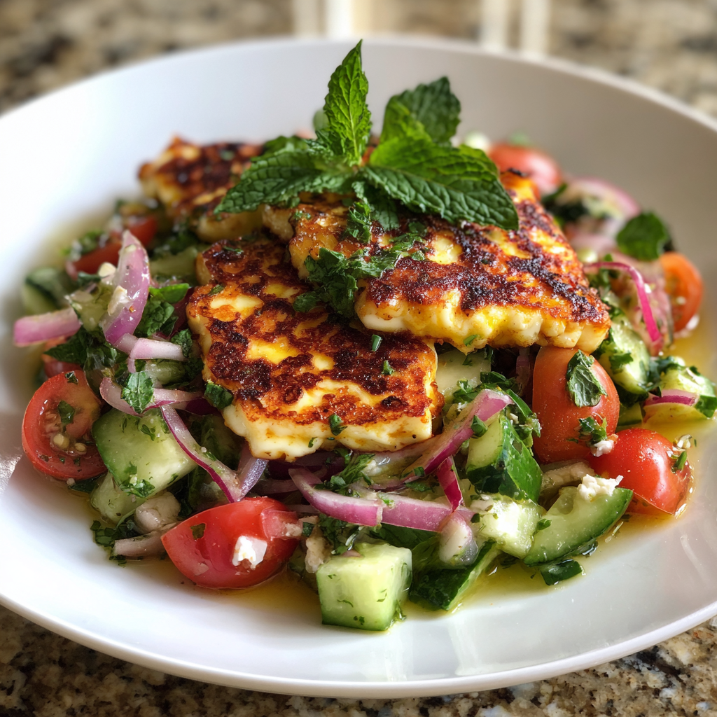 Grilled Halloumi &amp; Cucumber Summer Salad: 5 Fresh Flavors